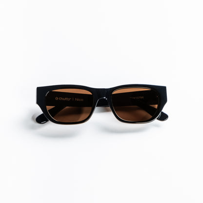 NICO - POLISHED BLACK / Toffee Polarised Lens